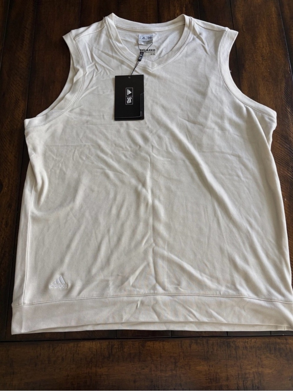 Adidas Relaxed Fit Mens LG Tan V neck Golf Sweater Vest NWT (M)